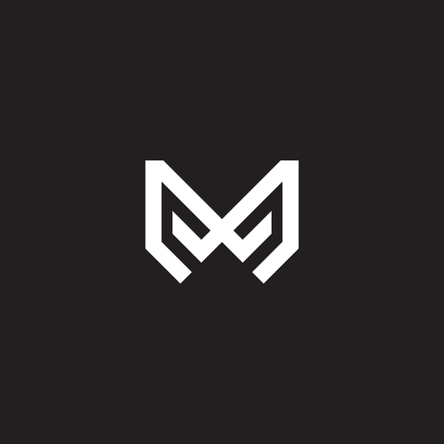 Vector de icono de monograma basado en inicial de logotipo de letras MW WM MW abstracto