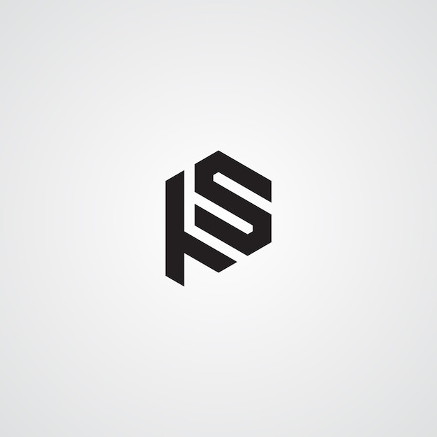 Vector de icono de monograma basado en inicial de logotipo de letras PS SP abstracto
