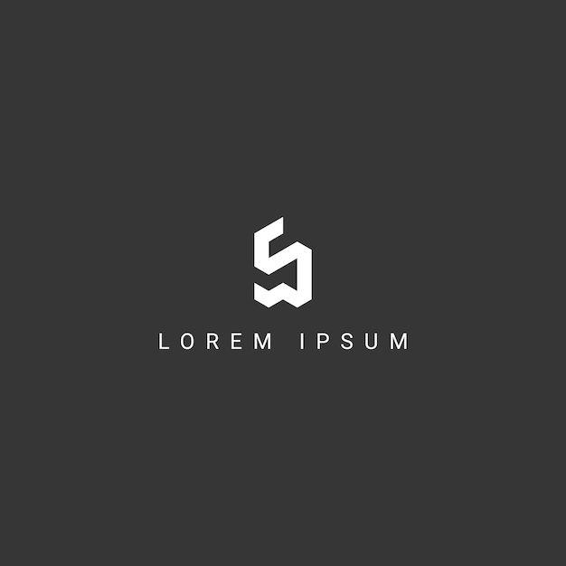 Vector de icono de monograma basado en inicial de logotipo de letras SW WS abstracto