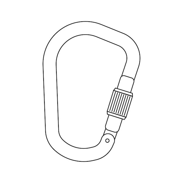 Vector de icono de mosquetón de equipo de montaña