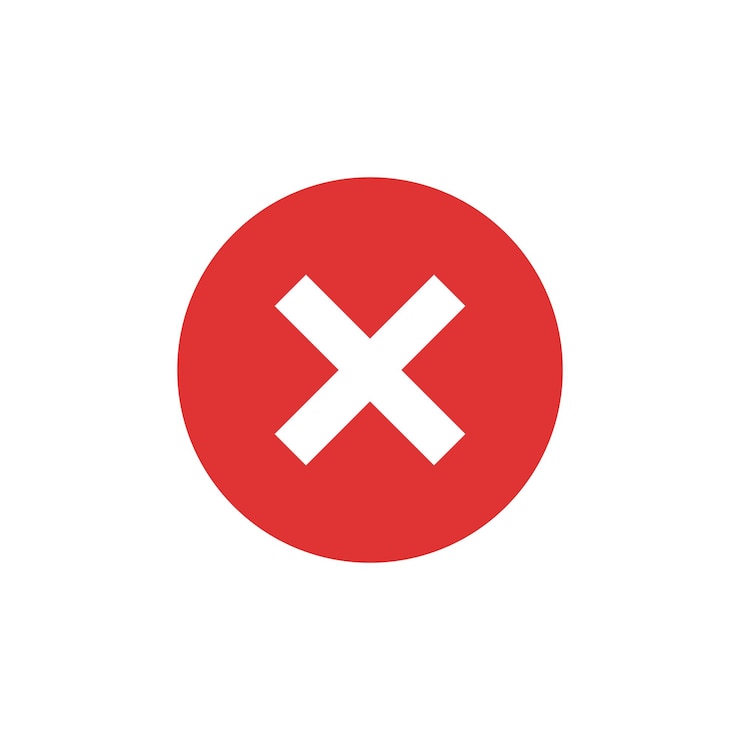 Vector vector de icono de negación de cancelación de signo cruzado