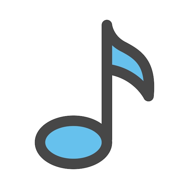 Vector de icono de nota musical en estilo moderno para diseño e impresión