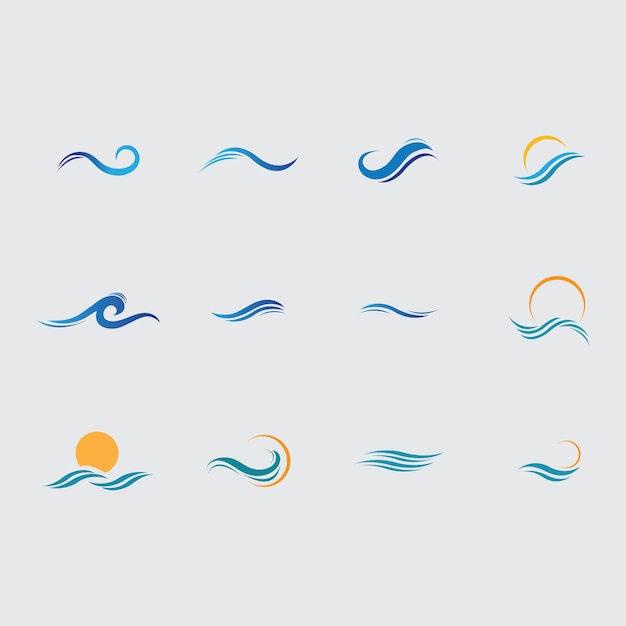 Vector de icono de onda de agua