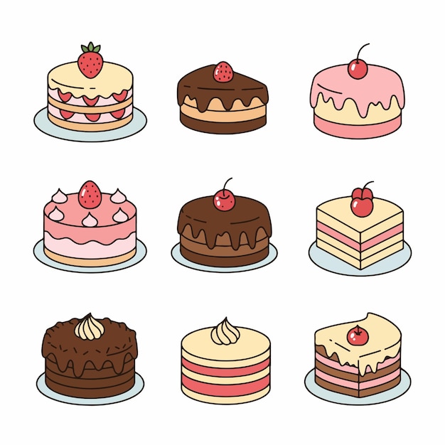 Vector de un icono de pastel de colores