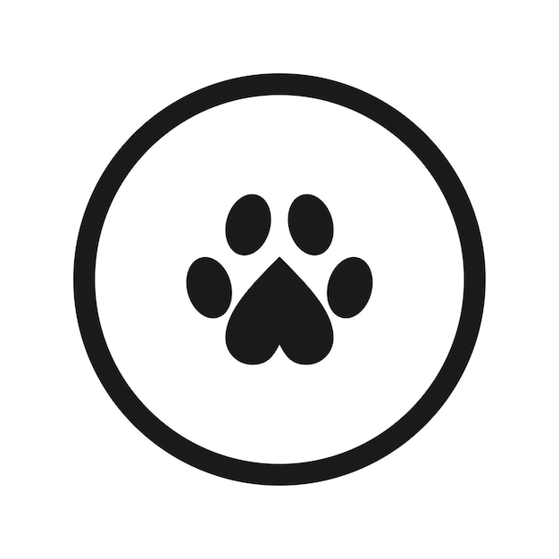 vector de icono de pata de perro