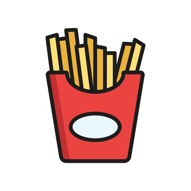 Vector de icono de patatas fritas diseño básico simple y moderno