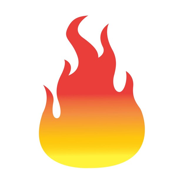 Vector del icono de peligro de llama de fuego