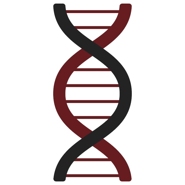 Vector de icono plano de ADN aislado en fondo blanco