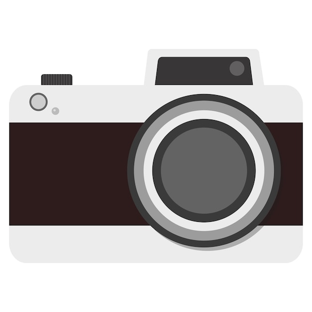 Vector de icono plano clásico de la cámara Ilustración aislada en fondo blanco