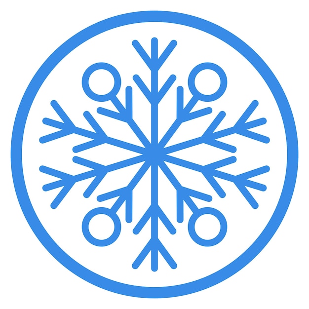 Vector de icono plano de copo de nieve azul aislado en fondo blanco