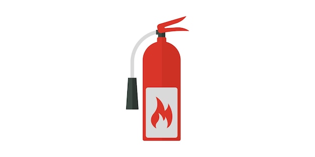 Vector de icono plano de extintor rojo sobre fondo blanco. Extinguir fuego.