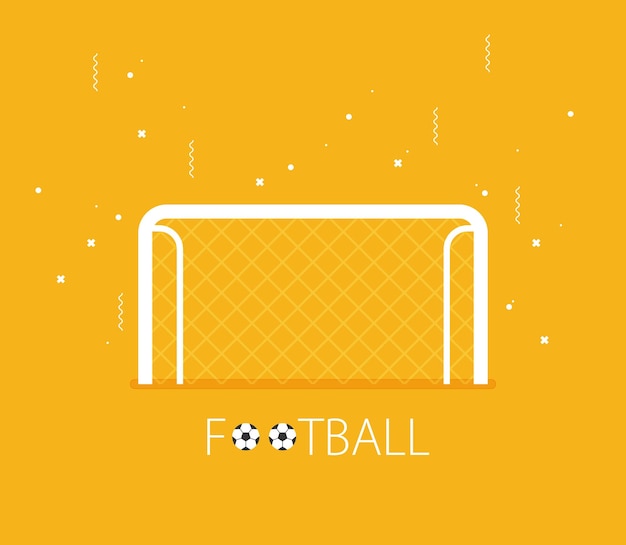 Vector de icono plano de gol de fútbol en el fondo