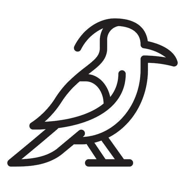 Vector de icono plano de línea animal islámica de pájaro hud