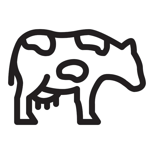 Vector de icono plano de línea animal islámica de vaca