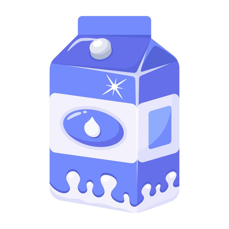 Vector vector icono plano de moda de la leche