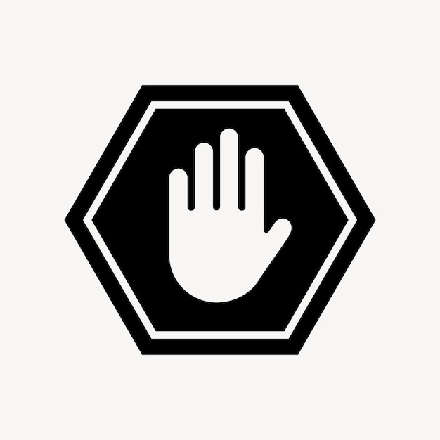 Vector de icono plano del signo de parada