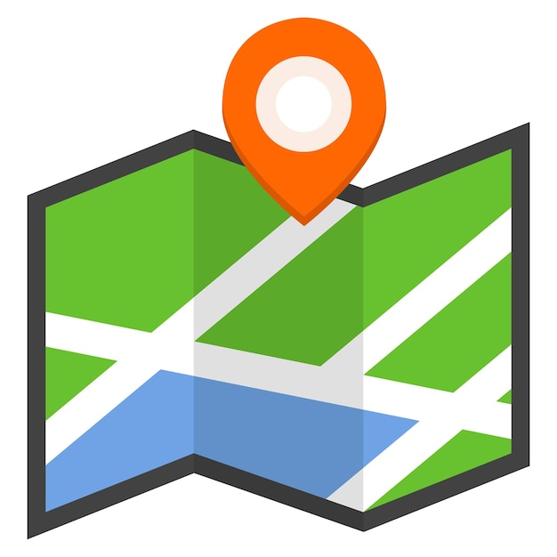 Vector de ícono plano de ubicación aislado en fondo blanco