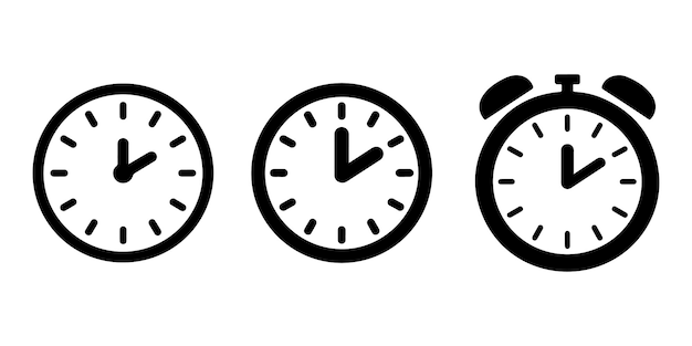 Vector de icono plano de la web del reloj en fondo blanco