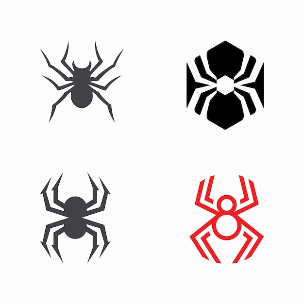 Vector y icono de la plantilla del logotipo de araña