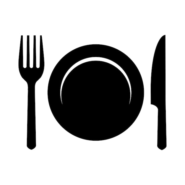 Vector de icono de plato aislado en fondo blanco para el diseño de su web y aplicación móvil Concepto de logotipo de plato