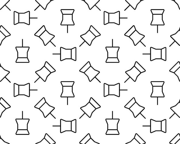 Vector icono push pin Pin ilustración patrón sin costuras sobre un fondo blanco