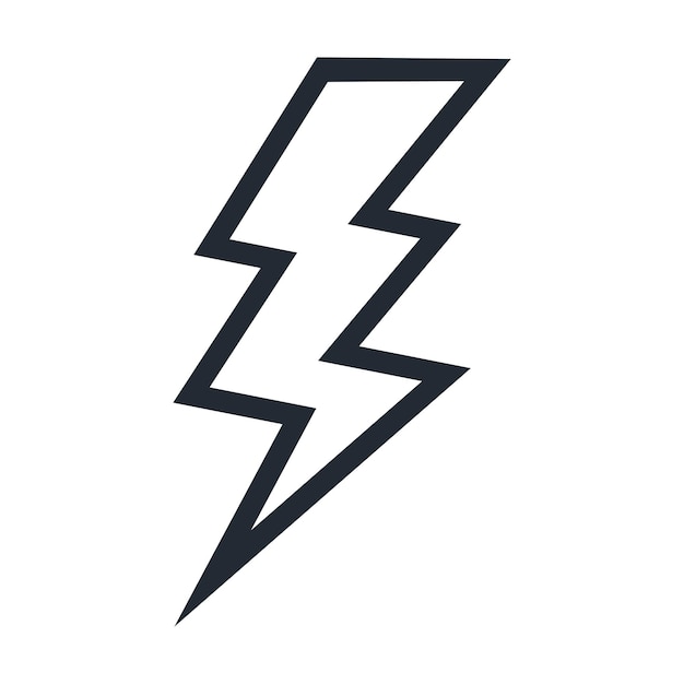 Vector icono de relámpago aislado sobre fondo blanco