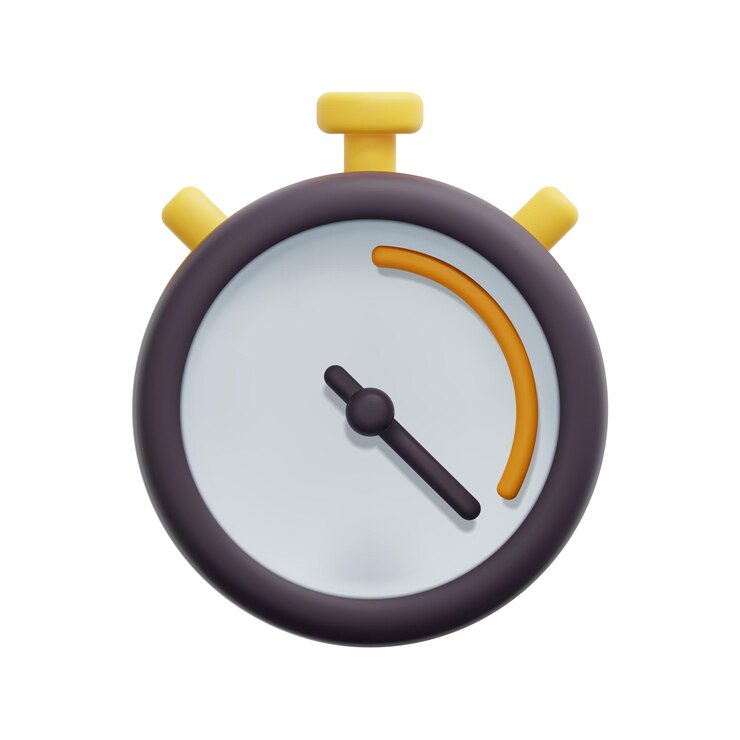 Vector vector de icono de reloj de cronómetro redondo 3d aislado sobre fondo blanco fecha límite de gestión del tiempo 3d y concepto de mantenimiento del tiempo ilustración de procesamiento de vector de icono de temporizador 3d de estilo minimalista de dibujos animados