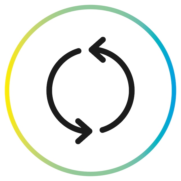 Vector de icono de rotación del círculo de dos flechas