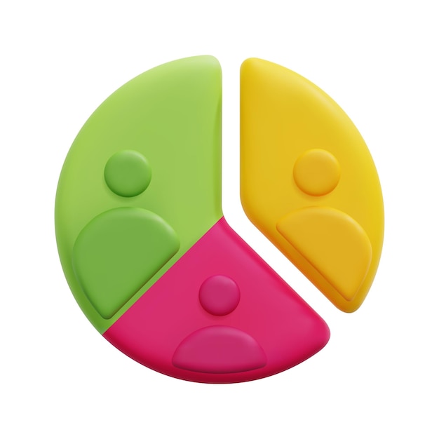 vector de icono de segmento de cliente 3d aislado sobre fondo blanco modelo de negocio 3d concepto de negocio y finanzas estilo minimalista de dibujos animados icono de gráfico 3d vector render ilustración