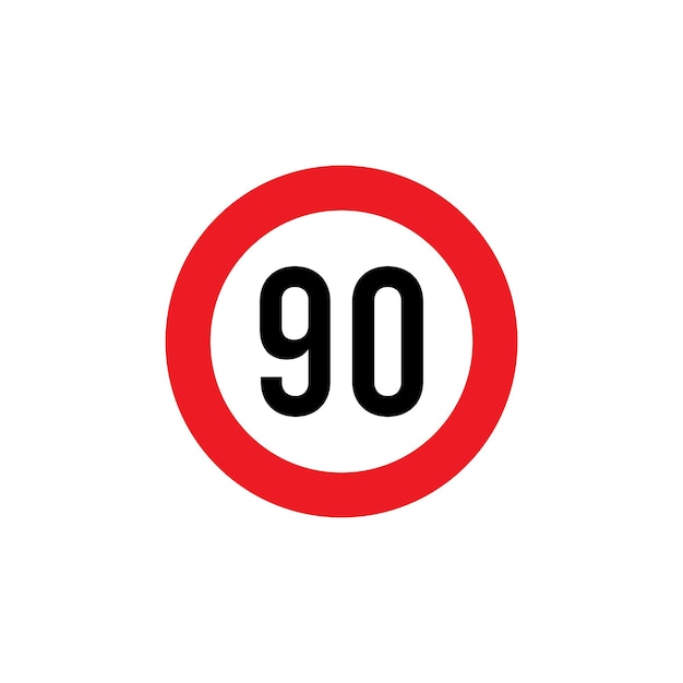 Vector del icono de la señal de límite de velocidad