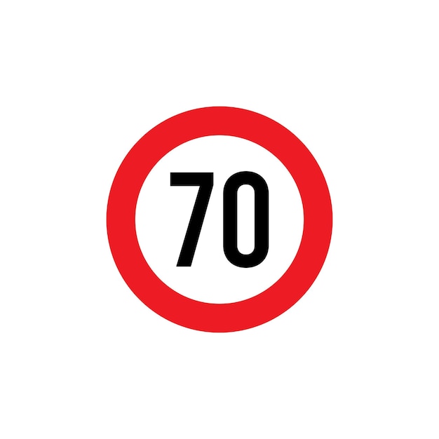 Vector del icono de la señal de límite de velocidad