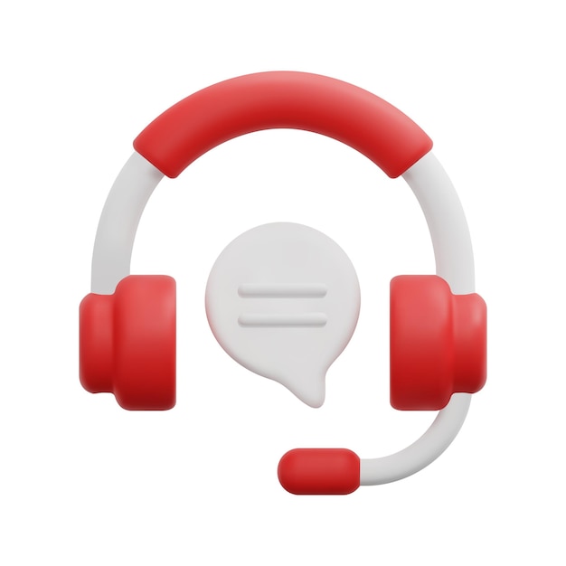 Vector de icono de servicio al cliente 3d Aislado sobre fondo blanco Concepto de marketing en línea y redes sociales 3d Estilo minimalista de dibujos animados Ilustración de procesamiento de vector de icono de centro de llamadas 3d
