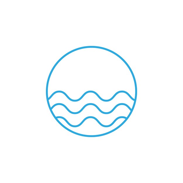 Vector de icono de signo de onda simple en el círculo.