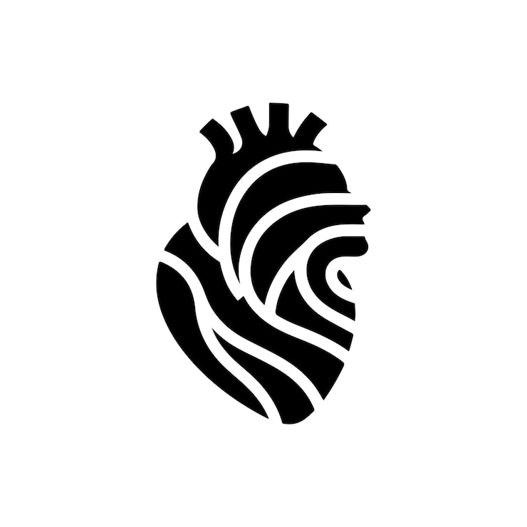 Vector del icono de la silueta del corazón humano