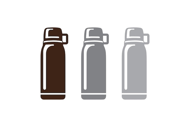 Vector de icono de silueta de termo simple aislado en fondo blanco