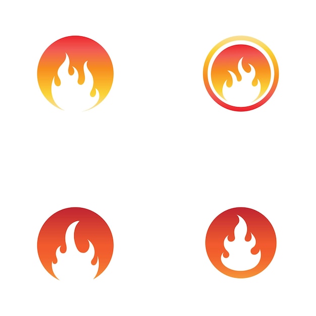 Vector de icono de símbolo de llama de plantilla de logotipo de fuego