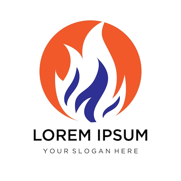 Vector de icono de símbolo de llama de plantilla de logotipo de fuego