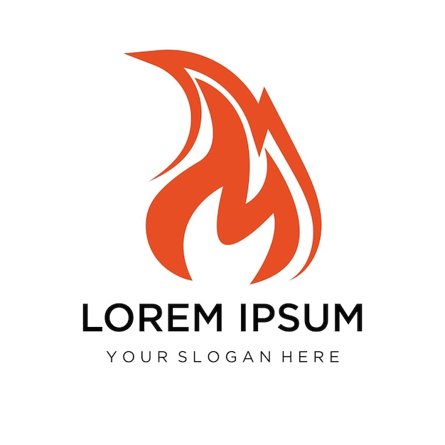 Vector de icono de símbolo de llama de plantilla de logotipo de fuego