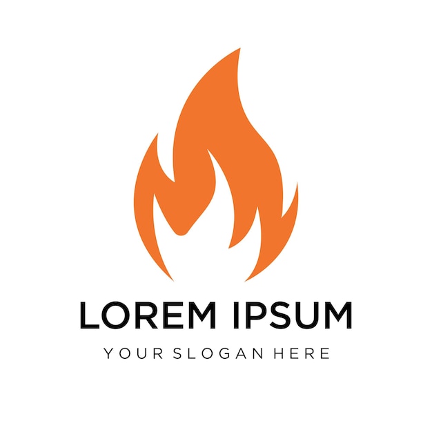 Vector de icono de símbolo de llama de plantilla de logotipo de fuego