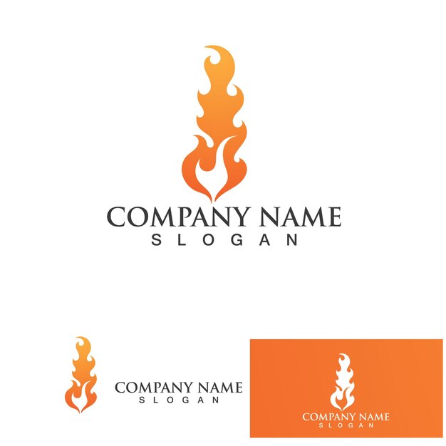 Vector de icono de símbolo de llama de plantilla de logotipo de fuego