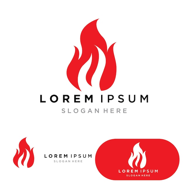 Vector de icono de símbolo de llama de plantilla de logotipo de fuego