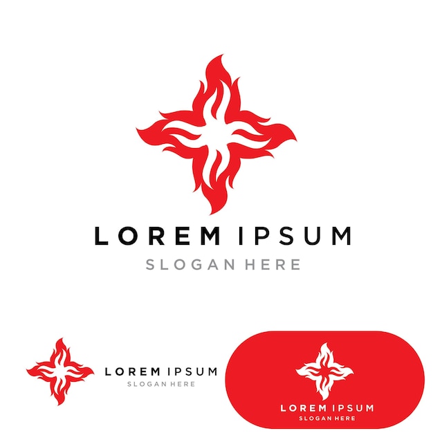Vector de icono de símbolo de llama de plantilla de logotipo de fuego