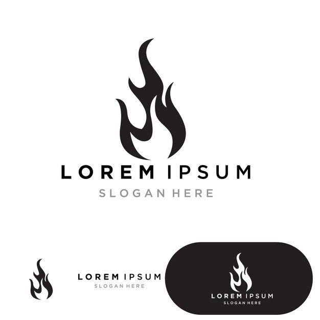 Vector de icono de símbolo de llama de plantilla de logotipo de fuego