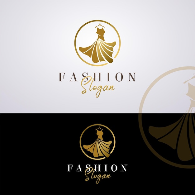 Vector de icono y símbolo de logotipo de boutique de moda creativa