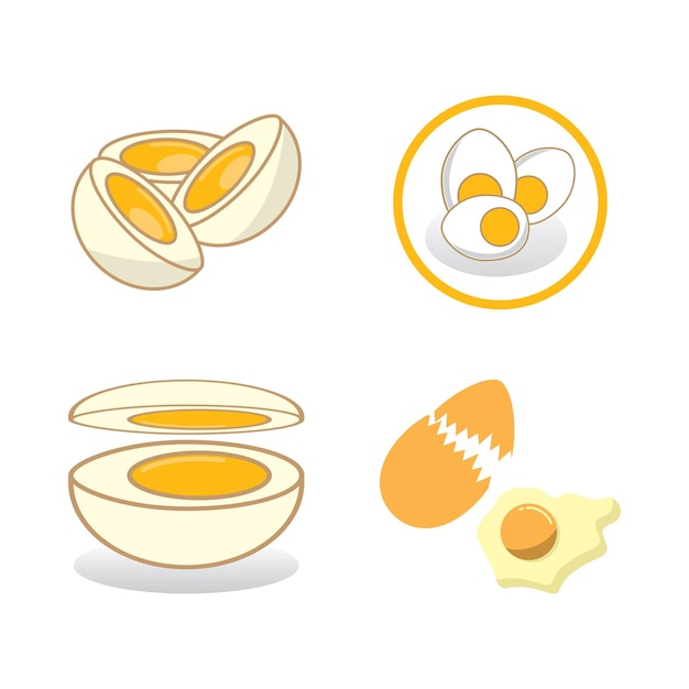 Vector vector de icono y símbolo de logotipo de huevos de gallina