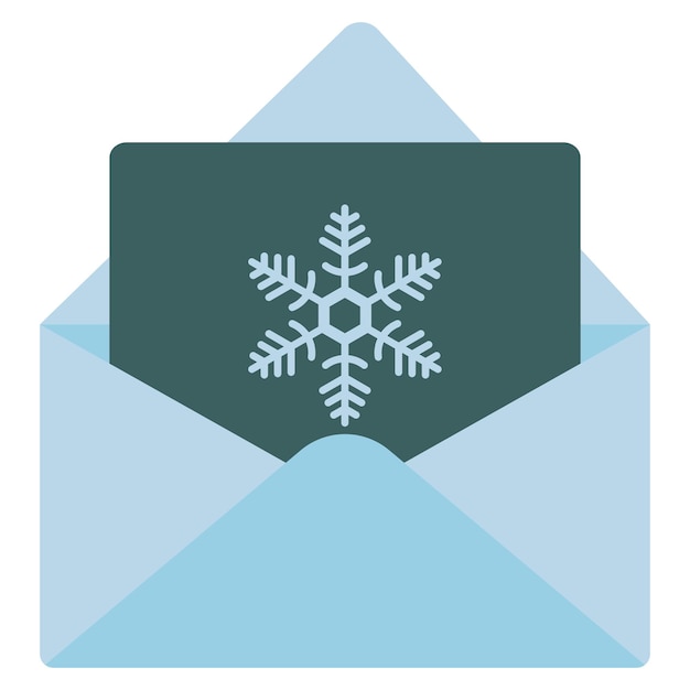 Vector de icono de sobre de Navidad aislado en fondo blanco