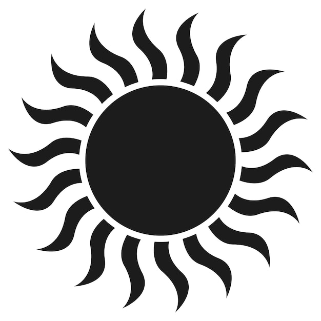 Vector icono de sol aislado sobre fondo blanco