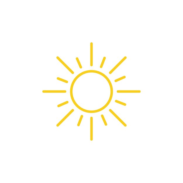 Vector de icono de sol Símbolo de verano para la aplicación móvil de botón web de diseño de sitios web