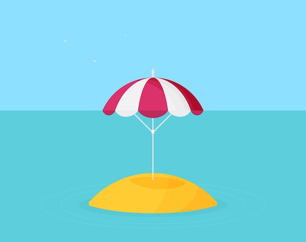 Vector icono de sombrilla de playa diseño plano