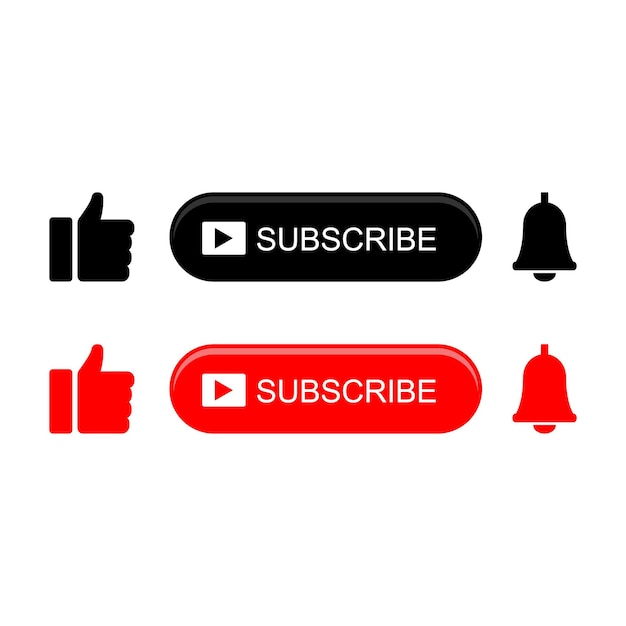 Vector de icono de suscripción Botón rojo de suscripción Etiqueta de suscripción para canal de video para vector de sitio webLik